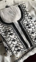 Load image into Gallery viewer, Women's Lakhnavi Handcrafted Mul Chanderi Semi - Stitched Kurta And Dupatta Set - HONC0229059