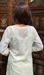 Load image into Gallery viewer, Ansara Women's Lucknowi Handcrafted Cotton Chikankari Kurti - HONC0221393
