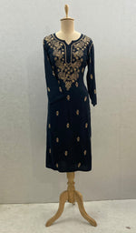 Load image into Gallery viewer, Haniya Women's Lucknowi Handcrafted Modal Cotton Chikankari Kurti - HONC0108070