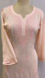 将图像加载到图库查看器中, Faiza Women's Lucknowi Handcrafted Modal Cotton Chikankari Kurti - HONC0209843