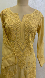 Load image into Gallery viewer, Aaliya Women's Lucknowi Handcrafted Crepe Chikankari Kurti  - HONC0168770