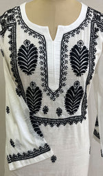 Load image into Gallery viewer, Zeenat Women's Lucknowi Handcrafted Cotton Chikankari Kurti - HONC0171358
