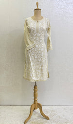 Load image into Gallery viewer, Iqra Women's Lucknowi Handcrafted Cotton Chikankari Kurti - HONC0164340