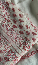 将图像加载到图库查看器中, Saziya Women's Lakhnavi Handcrafted Mul Chanderi Semi - Stitched Kurta And Dupatta Set - HONC0243861