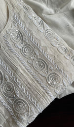 Load image into Gallery viewer, Aaliyah Women's Lakhnavi Handcrafted Mul Chanderi Semi-Stitched Kurta And Dupatta Set - HONC0214844