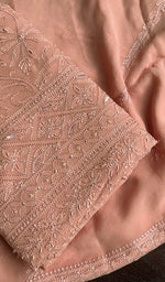 Load image into Gallery viewer, Women's Lakhnavi Handcrafted Viscose Georgette Chikankari Full Suit Material - HONC0227717