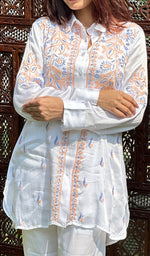 Load image into Gallery viewer, Naheeda Women's Lakhnavi Handcrafted Modal Silk Chikankari Top And Pant Set - HONC0241229