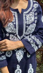 将图像加载到图库查看器中, Tara Women's Lucknowi Handcrafted Cotton Chikankari Kurti - HONC0234317