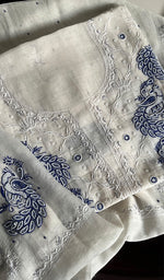 将图像加载到图库查看器中, Shirin Women's Lakhnavi Handcrafted Mul Chanderi Semi - Stitched Kurta And Dupatta Set - HONC0249188