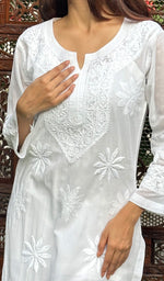 Load image into Gallery viewer, Women's Lucknowi Handcrafted Cotton Chikankari Kurti - HONC0234424