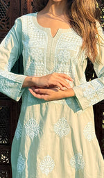 Load image into Gallery viewer, Women's Lucknowi Handcrafted Cotton Chikankari Kurti - HONC01612780