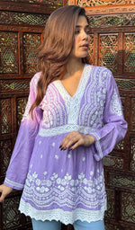 Load image into Gallery viewer, Alshifa Women's Lakhnavi Handcrafted Modal Cotton Chikankari Top - HONC0246778