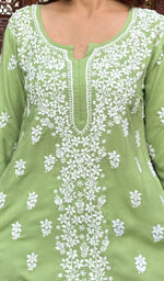 Load image into Gallery viewer, Fariah Women's Lakhnavi Handcrafted Modal Cotton Chikankari Top - HONC0226542