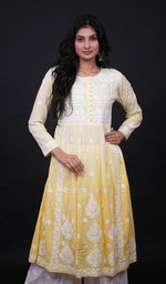 Load image into Gallery viewer, Zulekha Women&#39;s Lucknowi Handcrafted Mul Cotton Chikankari Gown - HONC0150412
