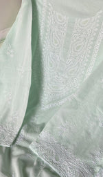Load image into Gallery viewer, Women's Lakhnavi Handcrafted Pure Cotton Semi - Stitched Kurta And Dupatta Set - HONC01986199