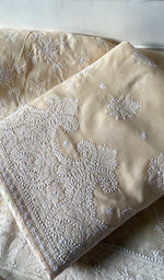 将图像加载到图库查看器中, Women's Lakhnavi Handcrafted Cotton Unstitched Chikankari Full Suit Material - HONC0322457
