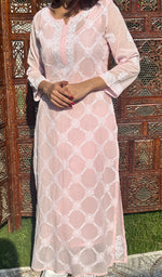 Load image into Gallery viewer, Ansara Women's Lucknowi Handcrafted Cotton Chikankari Kurti - HONC0212110