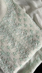 将图像加载到图库查看器中, Saziya Women's Lakhnavi Handcrafted Mul Chanderi Semi - Stitched Kurta And Dupatta Set - HONC0237923