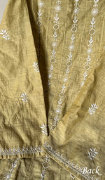 Load image into Gallery viewer, Women's Lakhnavi Handcrafted Linen Cotton Semi -Stitched Anarkali And Dupatta Set - HONC0246480