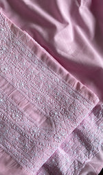 Load image into Gallery viewer, Pink Cotton Chikankari Semi