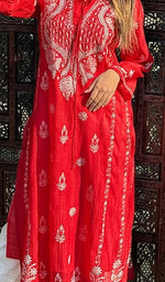 将图像加载到图库查看器中, Nafasat Women's Lucknowi Handcrafted Mul Chanderi Chikankari Kurti - HONC07989505