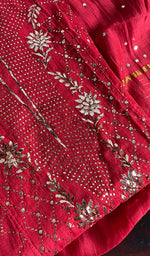 Load image into Gallery viewer, Fauzia Women's Lakhnavi Handcrafted Mul Chanderi Semi - Stitched Kurta And Dupatta Set - HONC0245059