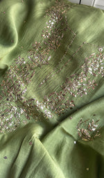 Load image into Gallery viewer, Women's Lakhnavi Handcrafted Chanderi Silk Chikankari Kurta Dupatta Set - HONC0166864