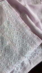 Load image into Gallery viewer, Women's Lakhnavi Handcrafted Cotton Chikankari Semi - Stitched Suit Material - HONC0198615