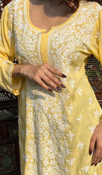 Load image into Gallery viewer, Fariah Women's Lakhnavi Handcrafted Modal Cotton Chikankari Top - HONC0247402
