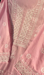 Load image into Gallery viewer, Cotton Pink Women's Lakhnavi Handcrafted Cotton Chikankari Semi