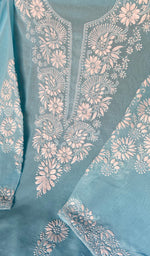 Load image into Gallery viewer, Aamina Women's Lakhnavi Handcrafted Cotton Chikankari Semi - Stitched Suit Material - HONC0238938
