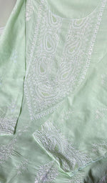 Load image into Gallery viewer, Women's Lakhnavi Handcrafted Pure Cotton Semi - Stitched Kurta And Dupatta Set - HONC0210110