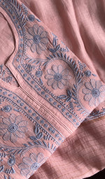 Load image into Gallery viewer, Women's Lakhnavi Handcrafted Mul Chanderi Semi - Stitched Kurta And Dupatta Set - HONC0226768