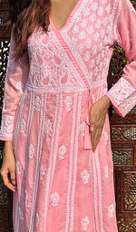 将图像加载到图库查看器中, Abisha Women's Lucknowi Handcrafted Cotton Chikankari Angrakha - HONC0232847
