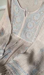 Load image into Gallery viewer, Women's Lakhnavi Handcrafted Mul Chanderi Semi - Stitched Kurta And Dupatta Set - HONC0226758
