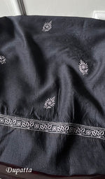 Load image into Gallery viewer, Women's Lakhnavi Handcrafted Munga Silk Chikankari Kurta And Dupatta Set - HONC0256129