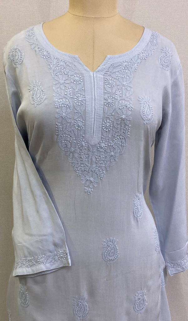 Women's Lucknowi Handcrafted Modal Cotton Chikankari Kurti - HONC0298708