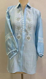 将图像加载到图库查看器中, Fiza Women's Lakhnavi Handcrafted Chanderi Silk Semi- Stitched Chikankari Top - HONC0220177