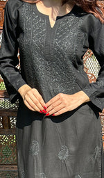 将图像加载到图库查看器中, Women's Lucknowi Handcrafted Modal Cotton Chikankari Kurti - HONC0233236