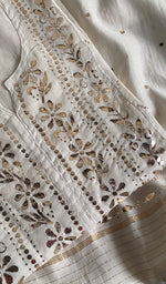 Load image into Gallery viewer, Women's Lakhnavi Handcrafted Mul Chanderi Semi - Stitched Kurta And Dupatta Set - HONC0242013
