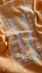 将图像加载到图库查看器中, Women's Lakhnavi Handcrafted Mul Chanderi Kurta And Dupatta Set - HONC0210917