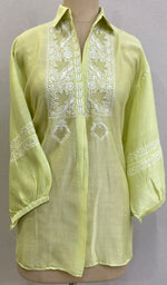 将图像加载到图库查看器中, Fiza Women's Lakhnavi Handcrafted Chanderi Silk Semi- Stitched Chikankari Top - HONC0220207