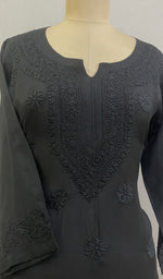 Load image into Gallery viewer, Zakiya Women's Lucknowi Handcrafted Muslin Chikankari Kurti - HONC0225726