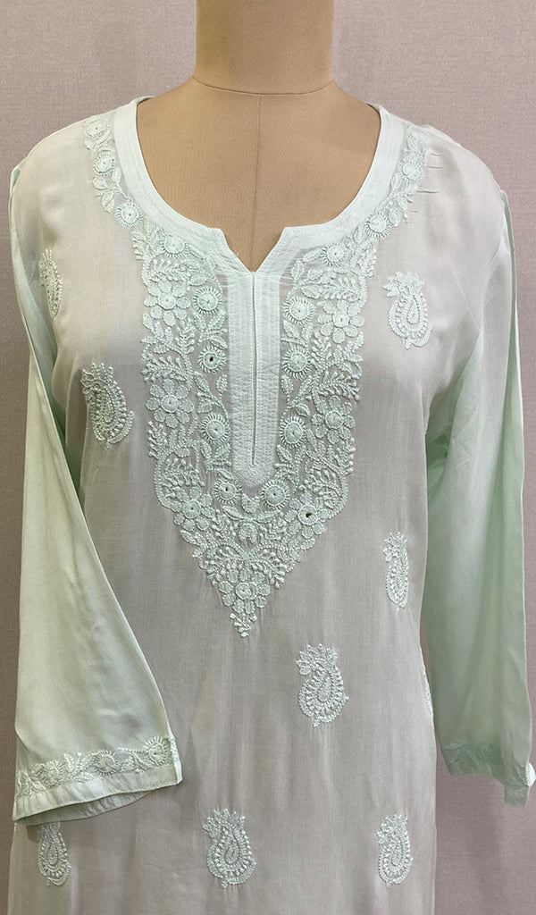 Faiza Women's Lucknowi Handcrafted Modal Cotton Chikankari Kurti - HONC0225827
