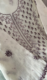 Load image into Gallery viewer, Saziya Women's Lakhnavi Handcrafted Mul Chanderi Semi - Stitched Kurta And Dupatta Set - HONC0227115
