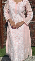 将图像加载到图库查看器中, Naira Women's Lucknowi Handcrafted Cotton Chikankari Kurti - HONC0233269