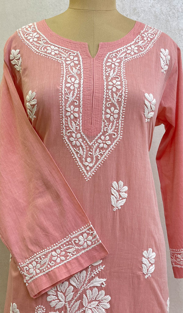 Laveeza Women's Lucknowi Handcrafted Cotton Chikankari Kurti - HONC0160216