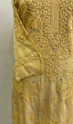 Load image into Gallery viewer, Aaliya Women's Lucknowi Handcrafted Crepe Chikankari Kurti  - HONC0168770