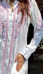 Load image into Gallery viewer, Naheeda Women's Lakhnavi Handcrafted Modal Silk Chikankari Top And Pant Set - HONC0241213