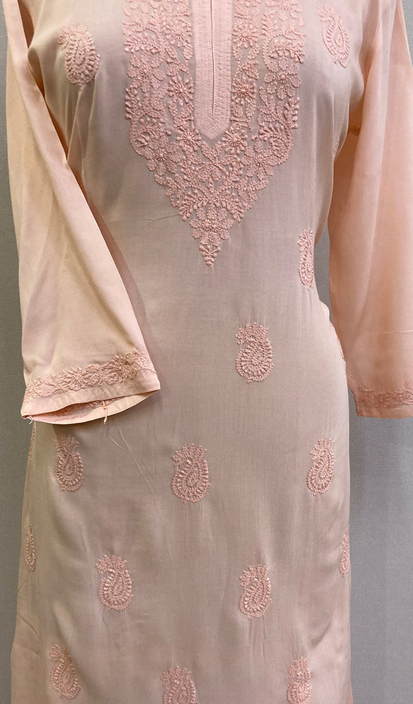 Faiza Women's Lucknowi Handcrafted Modal Cotton Chikankari Kurti - HONC0209843